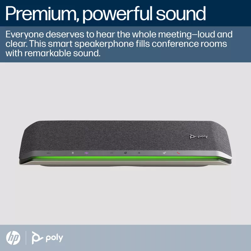 HP Poly Sync 60 Microsoft Teams zertifiziertes Speakerphone, Silber, RoHS, Federal Communications Commission (FCC), CE, 37 mm, 116 mm, 394 mm, 1 kg