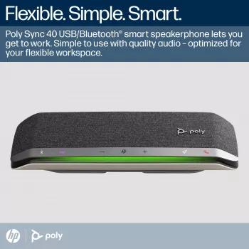 HP Poly Sync 40+ Microsoft Teams Certified USB-A USB-C Speakerphone +BT700 USB-A Adapter