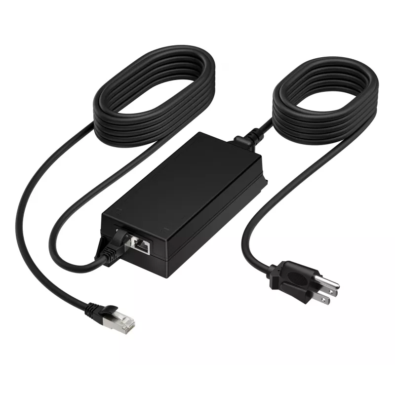 HP Poly PoE++ 65W 2.5G-Adapter mit 3,66 m CAT6A-Kabel und Netzkabel