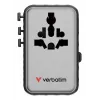 Verbatim Charge 'n' Travel 100W Universal-Reiseadapter mit einziehbarem Kabel Schwarz