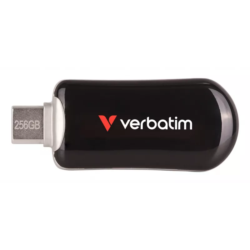 Verbatim Plectra USB-C-Flash-Laufwerk Schwarz 256GB, 256 GB, USB Typ-C, 3.2 Gen 1 (3.1 Gen 1), 100 MB/s, Kappenlos, Schwarz