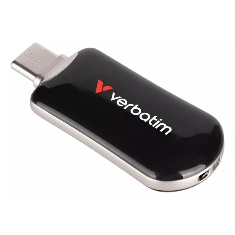 Verbatim Plectra USB-C-Flash-Laufwerk Schwarz 256GB, 256 GB, USB Typ-C, 3.2 Gen 1 (3.1 Gen 1), 100 MB/s, Kappenlos, Schwarz
