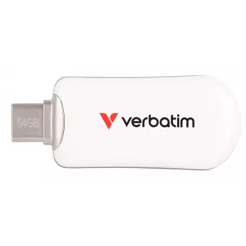 Verbatim Plectra USB-C-Flash-Laufwerk Weiß 64 GB, 64 GB, USB Typ-C, 3.2 Gen 1 (3.1 Gen 1), 100 MB/s, kappenlos, weiß