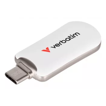 Verbatim Plectra USB-C Flash-Laufwerk Weiß 128 GB, 128 GB, USB Typ-C, 3.2 Gen 1 (3.1 Gen 1), 100 MB/s, kappenlos, Weiß