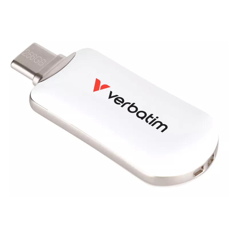 Verbatim Plectra USB-C Flash Drive Weiß 256GB, 256 GB, USB Type-C, 3.2 Gen 1 (3.1 Gen 1), 100 MB/s, Kappenlos, Weiß