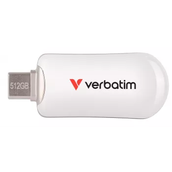 Verbatim Plectra USB-C Flash Drive Weiß 512GB, 512 GB, USB Typ-C, 3.2 Gen 1 (3.1 Gen 1), 100 MB/s, Kappenlos, Weiß