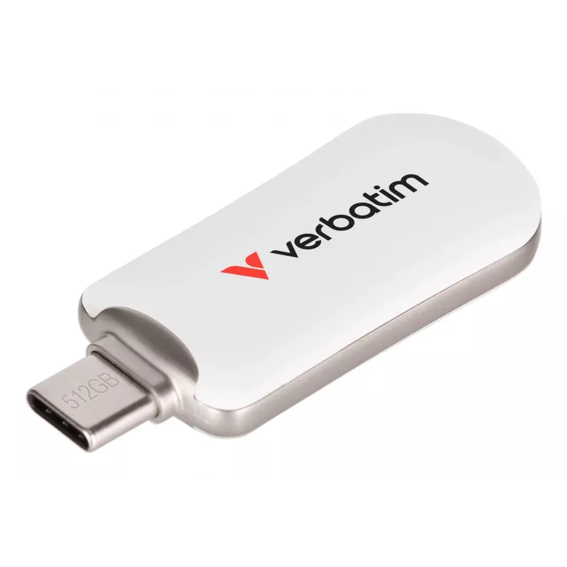 Verbatim Plectra USB-C Flash Drive Weiß 512GB, 512 GB, USB Typ-C, 3.2 Gen 1 (3.1 Gen 1), 100 MB/s, Kappenlos, Weiß