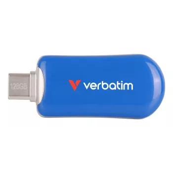 Verbatim Plectra USB-C Flash Drive Blau 128GB, 128 GB, USB Type-C, 3.2 Gen 1 (3.1 Gen 1), 100 MB/s, Capless, Blau
