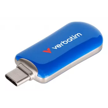 Verbatim Plectra USB-C Flash Drive Blau 128GB, 128 GB, USB Type-C, 3.2 Gen 1 (3.1 Gen 1), 100 MB/s, Capless, Blau