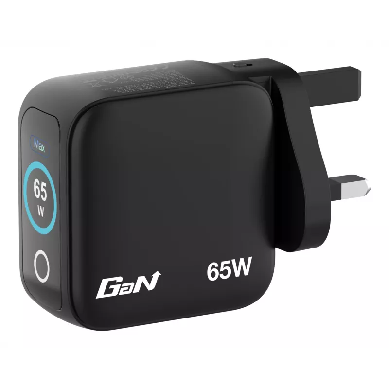 Verbatim Mini GaN Ladegerät 65W mit Anzeige, Indoor, AC, 20 V, Schwarz