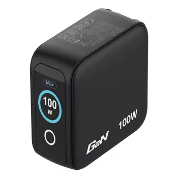 Verbatim Mini GaN Charger 100W mit Display, Indoor, AC, 20 V, Schwarz