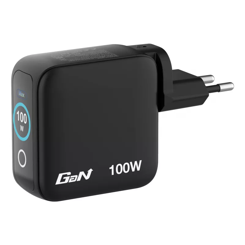 Verbatim Mini GaN Charger 100W mit Display, Indoor, AC, 20 V, Schwarz
