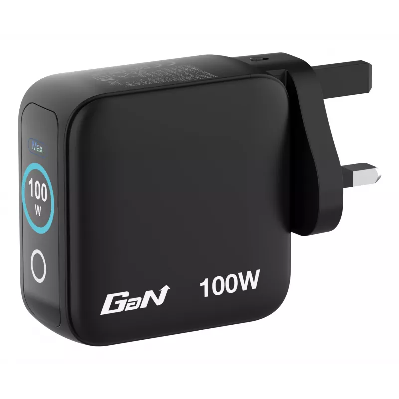 Verbatim Mini GaN Charger 100W mit Display, Indoor, AC, 20 V, Schwarz