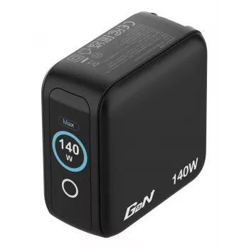 Verbatim Mini GaN Ladegerät 140W mit Display, Innenbereich, AC, 28 V, Schwarz