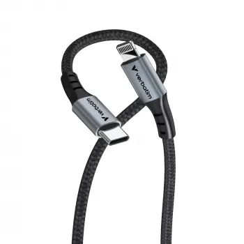 Verbatim Sync & Charge Kabel USB-C auf Lightning 120 cm, 1,2 m, Lightning, USB C, Stecker, Stecker, Schwarz