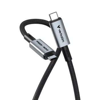 Verbatim Sync & Charge USB C auf USB C 240W 40 Gbit/s 120 cm, 1,2 m, USB C, USB C, USB4 Gen 2x2, 40 Gbit/s, Schwarz