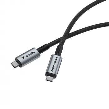 Verbatim Sync & Charge USB C auf USB C 240W 40 Gbit/s 120 cm, 1,2 m, USB C, USB C, USB4 Gen 2x2, 40 Gbit/s, Schwarz