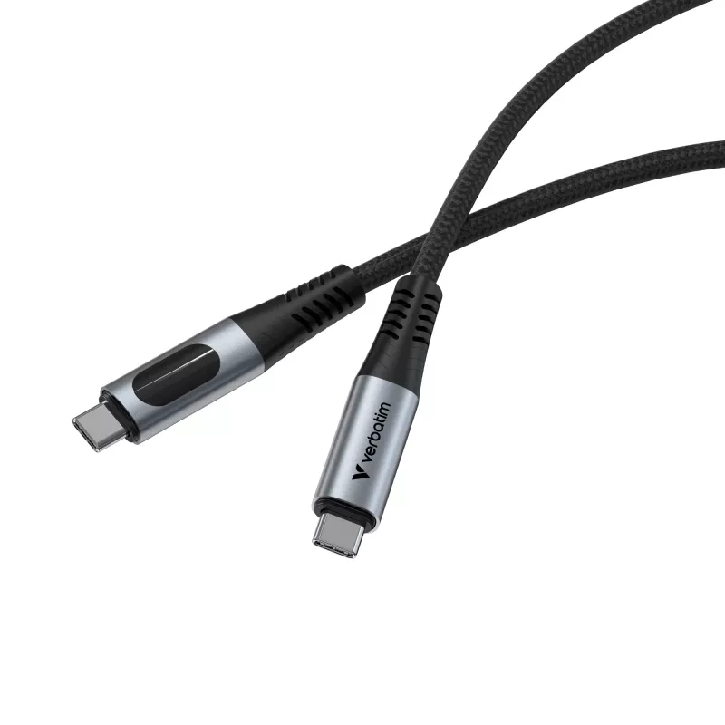 Verbatim Sync & Charge USB C auf USB C 100W Display 120 cm, 1,2 m, USB C, USB C, USB 2.0, 0,48 Gbit/s, Schwarz