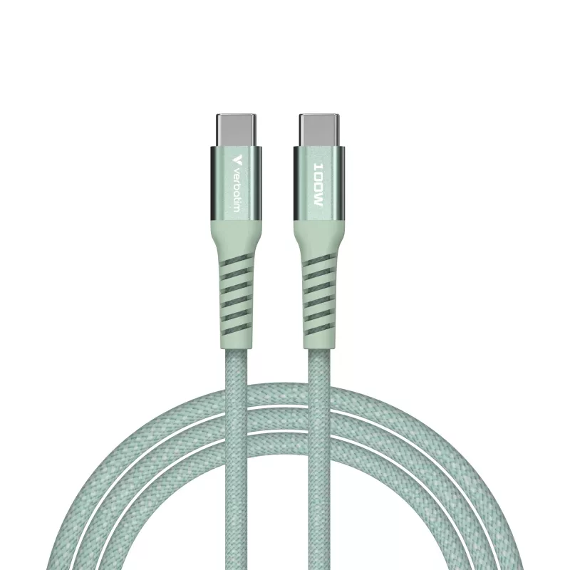 Verbatim Sync & Charge Magnetic Kabel - 100W USB-C auf USB-C 120 cm Grün