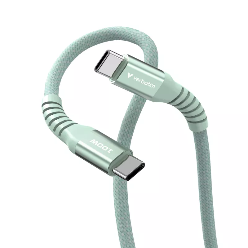 Verbatim Sync & Charge Magnetic Kabel - 100W USB-C auf USB-C 120 cm Grün
