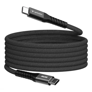 Verbatim Sync & Charge Magnetisches Kabel – 60 W USB-C auf USB-C, 120 cm, Schwarz