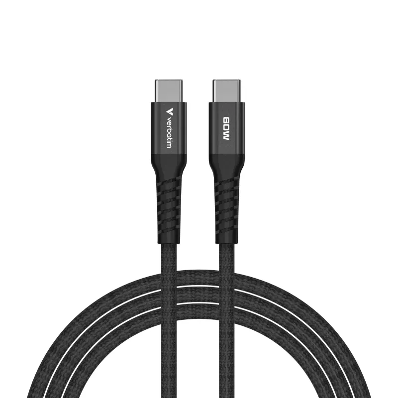 Verbatim Sync & Charge Magnetisches Kabel – 60 W USB-C auf USB-C, 120 cm, Schwarz