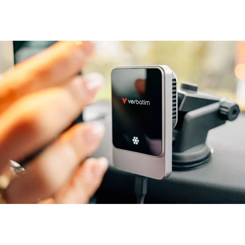 Verbatim Charge 'n' Drive Magnetisches kabelloses Autoladegerät, Auto, USB, Kabelloses Laden, 1 m, Schwarz