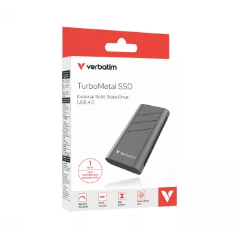 Verbatim TurboMetal SSD USB4 1TB USB Type-C USB4 Gen 2x2 Silber