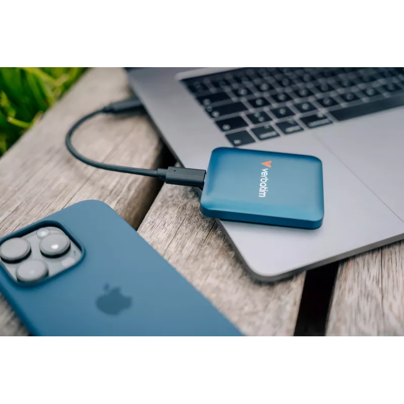 Verbatim SnapBack SSD 2 TB Blau Metallic, 2 TB, USB Type-C, USB 3.2 Gen 2x2, 2000 MB/s, 20 Gbit/s, Blau