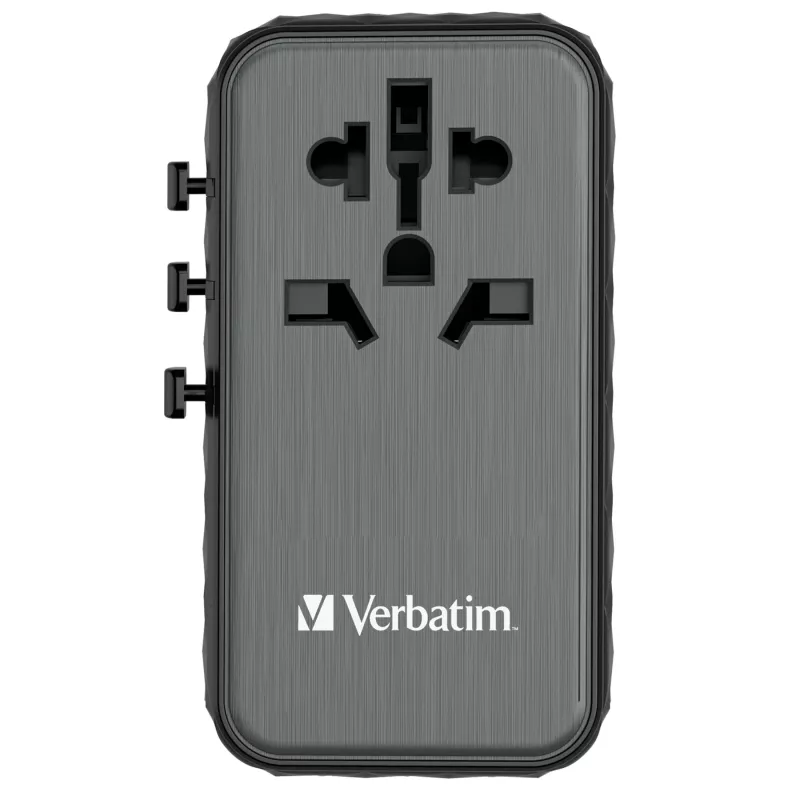 Verbatim UTA-06 100W GaN III Universal-Reiseadapter mit 2 x USB-C PD & QC 4+ & 2 x USB-A QC 3.0 Anschlüssen