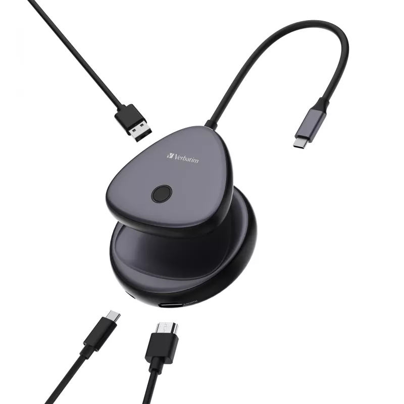 Verbatim Share My Screen USB-C Wireless Display Adapter 4K mit Hub WDA-02