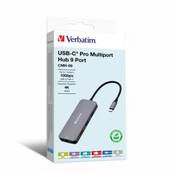 Verbatim CMH-09 USB Type-C 10.000 Mbit/s Silber