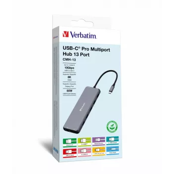 Verbatim CMH-13 USB Type-C Hub 10000 Mbit/s Silber