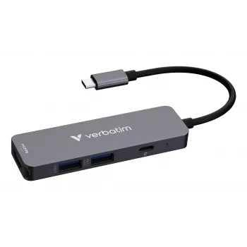 Verbatim USB-C Essentials Multiport Hub 4 Ports: HDMI, USB-C PD, USB-A 3.2 Gen 1, USB-A