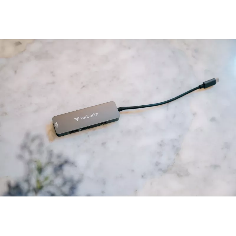Verbatim USB-C Essentials Multiport Hub 4 Ports: HDMI, USB-C PD, USB-A 3.2 Gen 1, USB-A