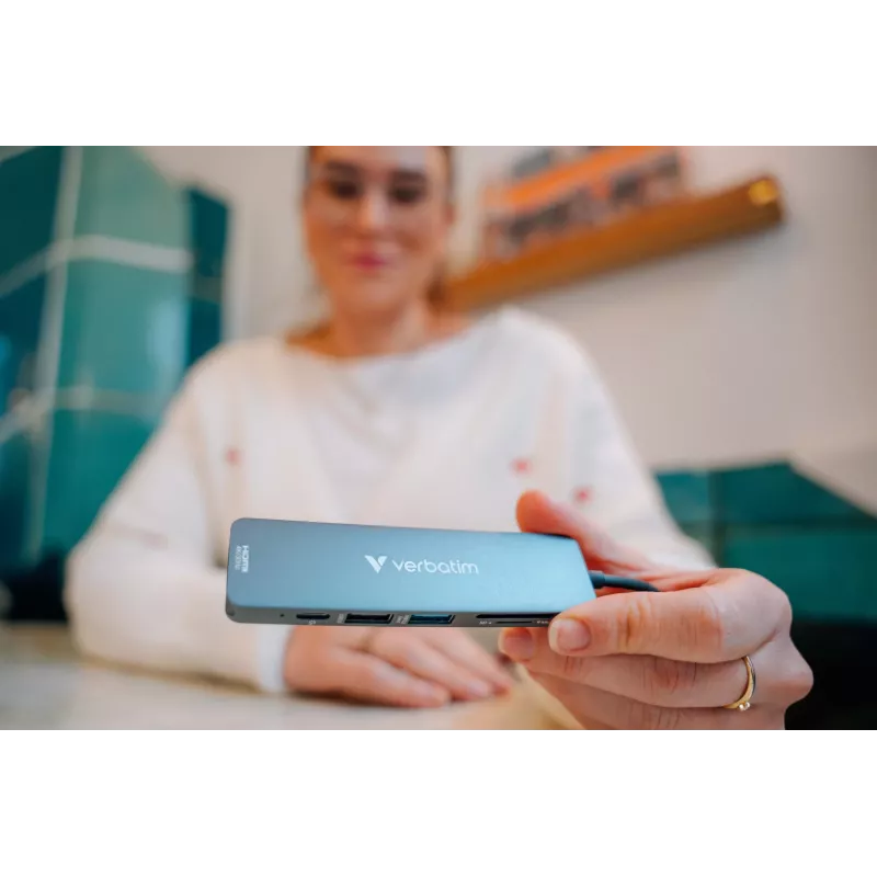 Verbatim USB-C Essentials Multiport Hub 6 Ports: HDMI, USB-C PD, USB-A 3.2 Gen 1, USB-A, SD & microSD