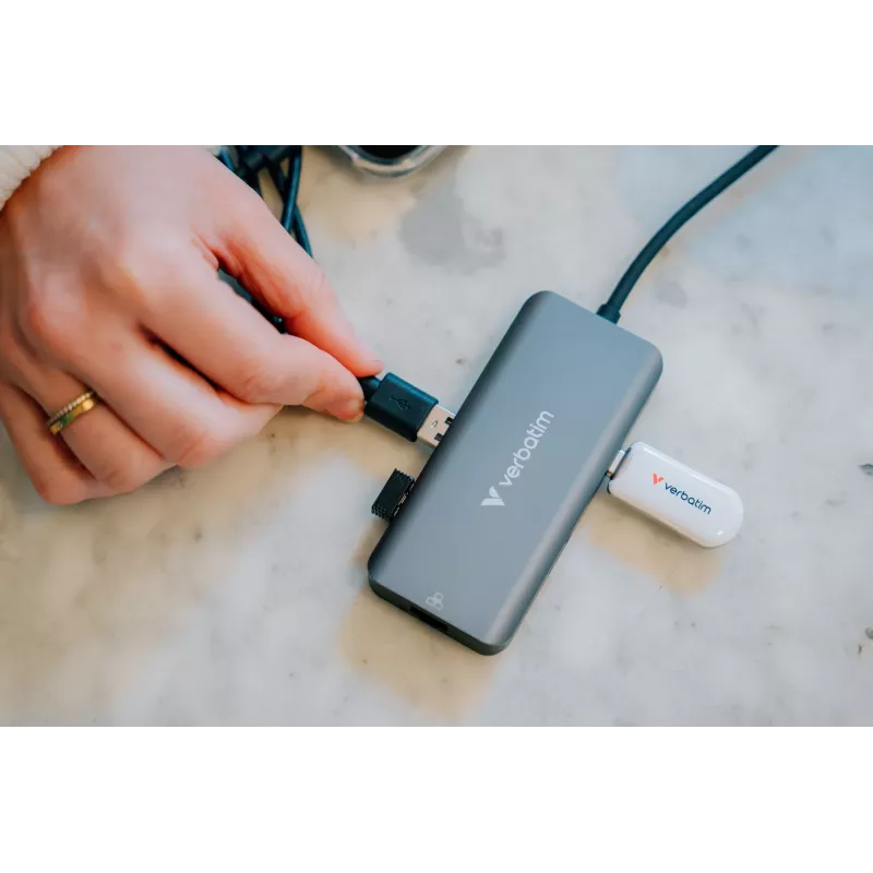 Verbatim USB-C Essentials Multiport Hub 6 Ports: RJ45, HDMI, USB-C PD, 3 x USB-A 3.2 Gen 1