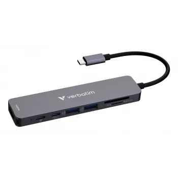 Verbatim USB-C Essentials Multiport Hub 7 Ports: HDMI, USB-C, USB-C 3.2 Gen 1, 2 x USB-A 3.2 Gen 1, SD & microSD