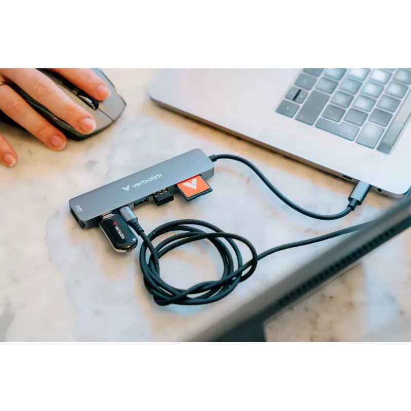 Verbatim USB-C Essentials Multiport Hub 7 Ports: HDMI, USB-C, USB-C 3.2 Gen 1, 2 x USB-A 3.2 Gen 1, SD & microSD