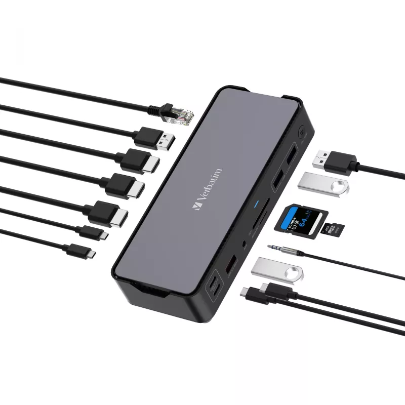 Verbatim CDS-15 Kabelgebunden USB 3.2 Gen 1 (3.1 Gen 1) Typ-C Schwarz, Grau
