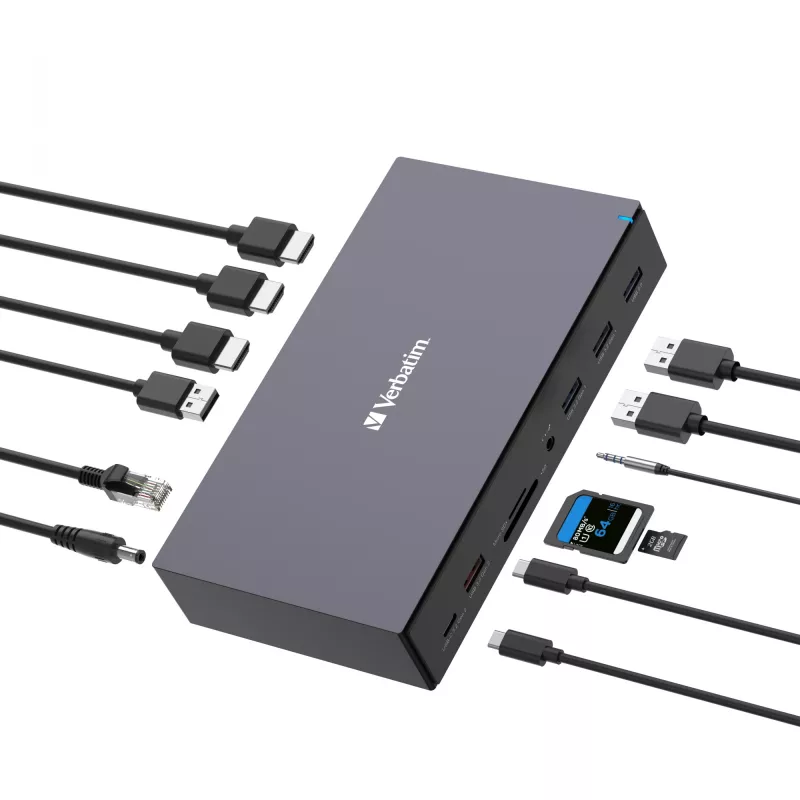 Verbatim CDS-17 Kabelgebunden USB 3.2 Gen 1 (3.1 Gen 1) Typ-C Schwarz, Grau