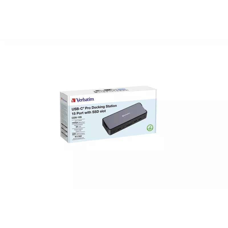 Verbatim CDS-15S Kabelgebunden USB 3.2 Gen 1 (3.1 Gen 1) Typ-C Schwarz, Grau