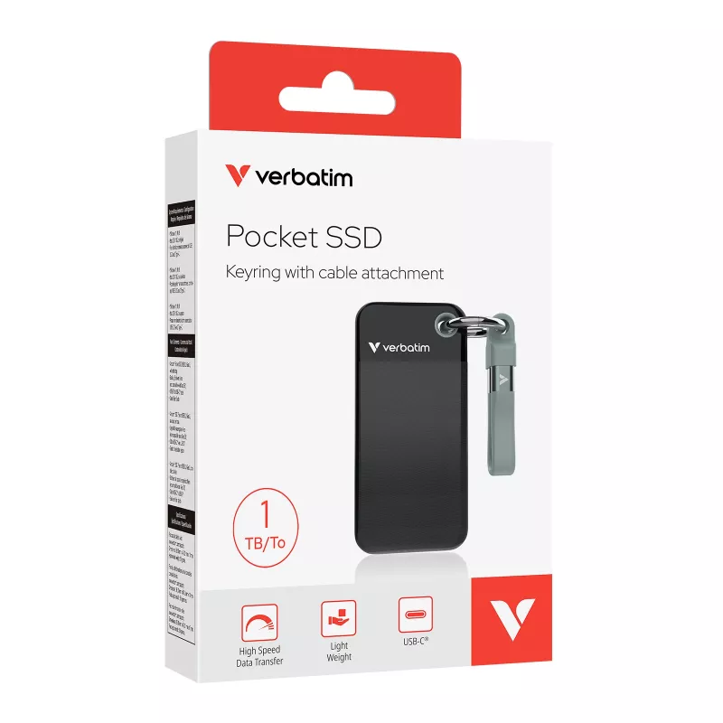 Verbatim Pocket SSD USB 3.2 Gen 2 1 TB Schwarz/Grau