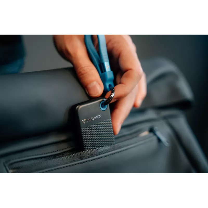 Verbatim Pocket SSD USB 3.2 Gen 2 1 TB Schwarz/Blau, 1 TB, USB Type-C, 3.2 Gen 2 (3.1 Gen 2), 1000 MB/s, 10 Gbit/s, Schwarz, Blau