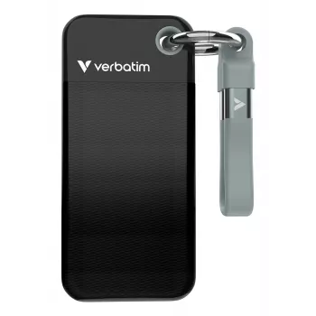 Verbatim Pocket SSD USB 3.2 Gen 2 2TB Schwarz/Grau, 2 TB, USB Type-C, 3.2 Gen 2 (3.1 Gen 2), 1000 MB/s, 10 Gbit/s, Schwarz, Grau