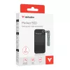 Verbatim Pocket SSD USB 3.2 Gen 2 2TB Schwarz/Grau, 2 TB, USB Type-C, 3.2 Gen 2 (3.1 Gen 2), 1000 MB/s, 10 Gbit/s, Schwarz, Grau