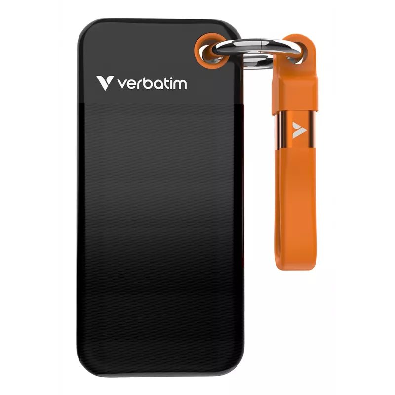 Verbatim Pocket SSD USB 3.2 Gen 2 2TB Schwarz/Orange, 2 TB, USB Type-C, 3.2 Gen 2 (3.1 Gen 2), 1000 MB/s, 10 Gbit/s, Schwarz, Orange