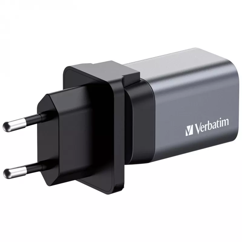 Verbatim GNC-35 GaN-Ladegerät 35W mit 1 x USB-C PD 35W / 1 x USB-A QC 3.0 (EU/UK/US)