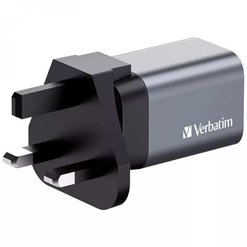 Verbatim GNC-35 GaN-Ladegerät 35W mit 1 x USB-C PD 35W / 1 x USB-A QC 3.0 (EU/UK/US)