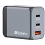Verbatim GNC-65 GaN Ladegerät 65W mit 2 x USB-C PD 65W / 1 x USB-A QC 3.0 (EU/UK/US)